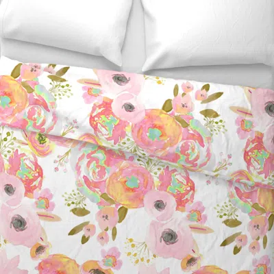Spoonflower Blush Rainbow Jumbo King Pillow Sham