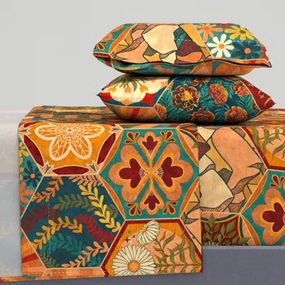 Spoonflower Bohemian Patchwork (large Scale) King Sheet Set