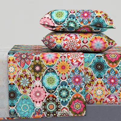 Spoonflower Bohemian Summer Queen Sheet Set