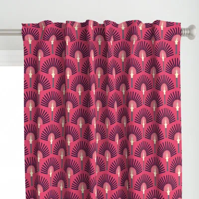 Spoonflower Boho Art Deco Palm Trees Curtain Panel