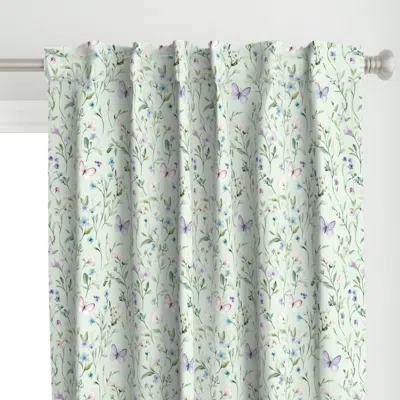 Spoonflower Boho Butterflies In Sage Curtain Panel