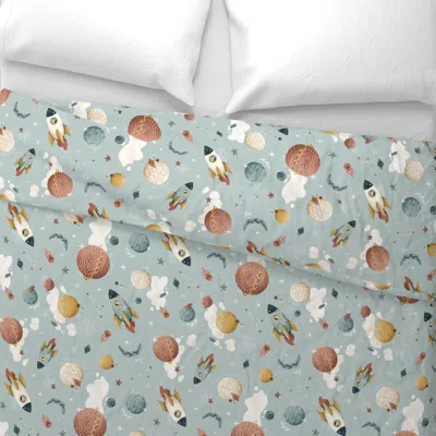 Spoonflower Boho Dreamscape - Rotated - Mint Wide Cotton Sateen 3.5 oz 26" X 20" Standard Knife Edge