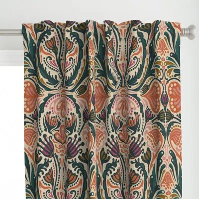 Spoonflower Boho Floral Folksy Jumbo Curtain Panel