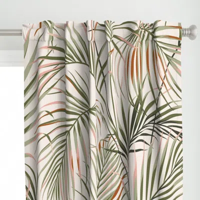 Spoonflower Boho Palms Sage Green And Curtain Panel