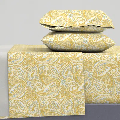 Spoonflower Boho Peacock Paisley Medium King Sheet Set