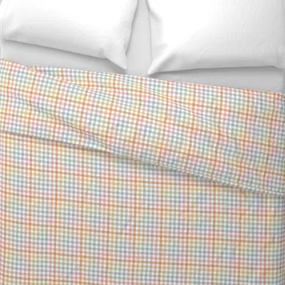 Spoonflower Boho Rainbow Gingham - Small Scale Wide Cotton Sateen 3.5 oz 26" X 20" Standard Knife Edge