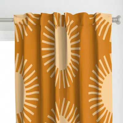 Spoonflower Boho Summer Sun Pattern Curtain Panel In Orange