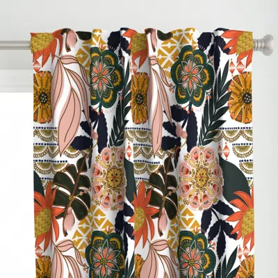 Spoonflower Boho Tropical Navy Dh Curtain Panel
