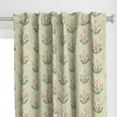 Spoonflower Boho Wildflower Pink And Curtain Panel