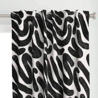 Spoonflower Bold Pastel Strokes Black Curtain Panel