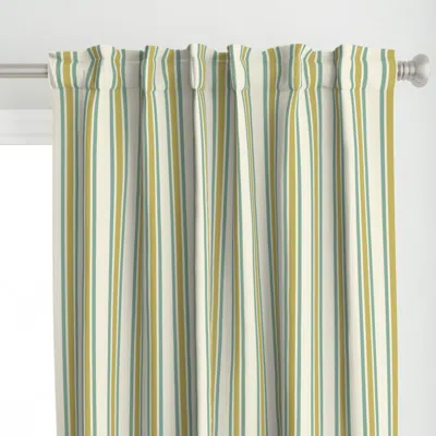 Spoonflower Bold Stripe - Teal And Curtain Panel