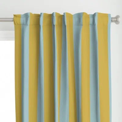 Spoonflower Bold Stripe - Yellow And Curtain Panel