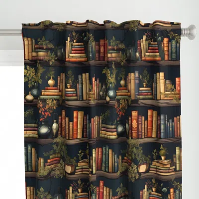 Spoonflower Books With Plants Curtain Panel