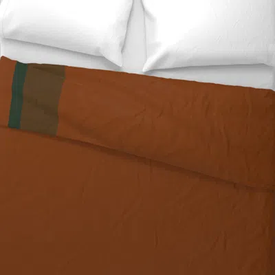 Spoonflower Border Stripe Copper-forest Wide Cotton Sateen 3.5 oz 26" X 20" Standard Knife Edge
