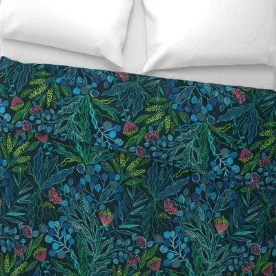 Spoonflower Botanical Vibes. Australian Flora. Big Scale Wide Cotton Sateen 3.5 oz 26" X 20" Standard Knife Edge