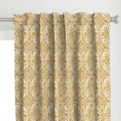 Spoonflower Bourgogne Tile Gilt Gold Curtain Panel