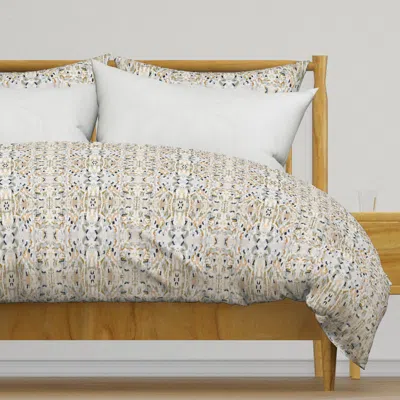 Spoonflower Bowie Collection Ochre Sage Duvet Cover