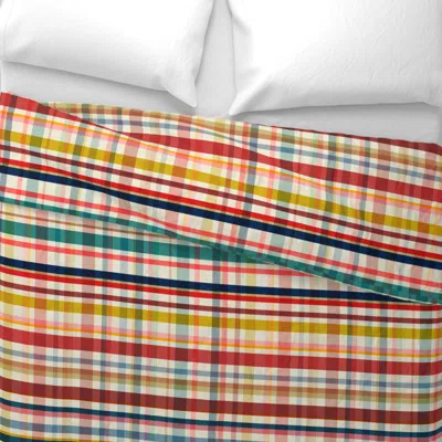 Spoonflower Boy Scout Plaid -classic Tartan Design Wide Cotton Sateen 3.5 oz 26" X 20" Standard Knife Edge