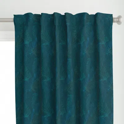 Spoonflower Branches In Rich Teal - Curtain Panel