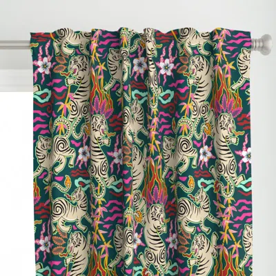 Spoonflower Bright Flaming Spring Curtain Panel