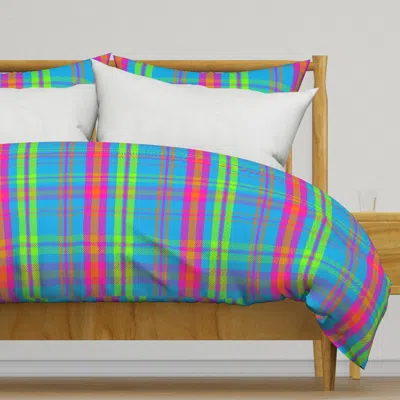 Spoonflower Bright Light Hot Pink And Lime Duvet Cover