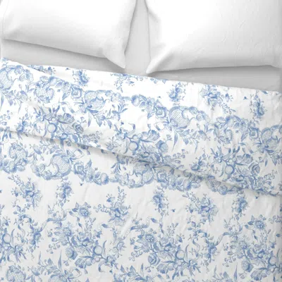 Spoonflower Bronwyn Toile Blueberry 1 Wide Cotton Sateen 3.5 oz 26" X 20" Standard Knife Edge
