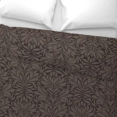 Spoonflower Brown Botanical Damask King Pillow Sham