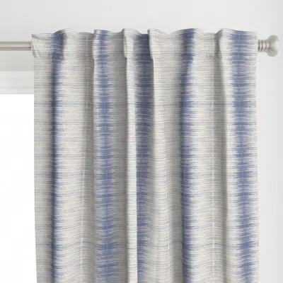 Spoonflower Brush Stroke Stripe Denim Curtain Panel