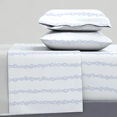 Spoonflower Bubble Stripe - Morning Mist & Clear Sky - Pale Blue King Sheet Set