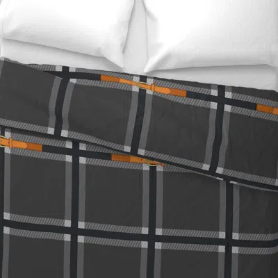 Spoonflower Buckle & Plaid (grey) Horizontal Wide Cotton Sateen 3.5 oz 26" X 20" Standard Knife Edge
