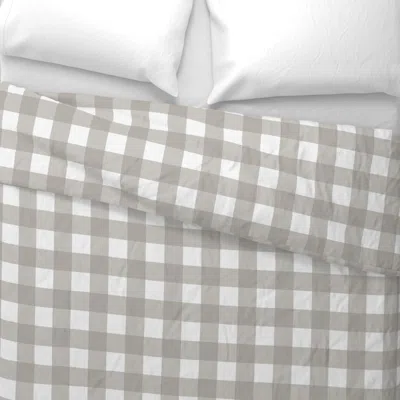 Spoonflower Buffalo Check In Cashmere Grey Wide Cotton Sateen 3.5 oz 26" X 20" Standard Knife Edge