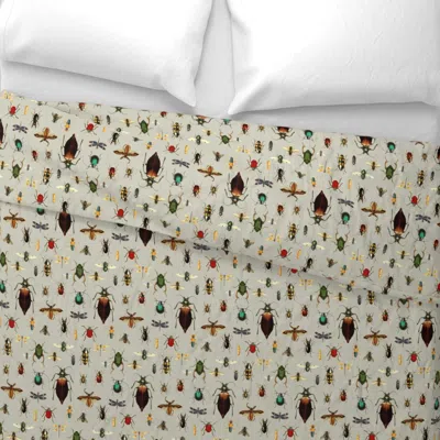 Spoonflower Bugs Collection / Vintage / Tan Wide Cotton Sateen 3.5 oz 26" X 20" Standard Knife Edge