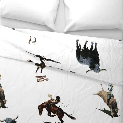 Spoonflower Bulls & Broncs 2 Wide Cotton Sateen 3.5 oz 26" X 20" Standard Knife Edge