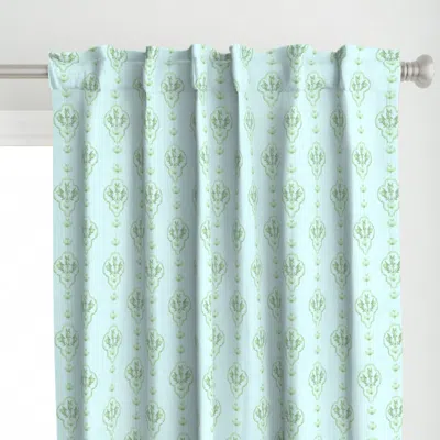 Spoonflower Bunnies In Aqua And Green Curtain Panel
