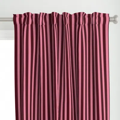 Spoonflower Burgundy And Pink Cabana Curtain Panel
