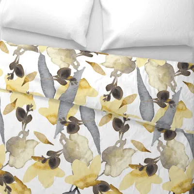 Spoonflower Bushlands-earth Wide Cotton Sateen 3.5 oz 26" X 20" Standard Knife Edge In Yellow