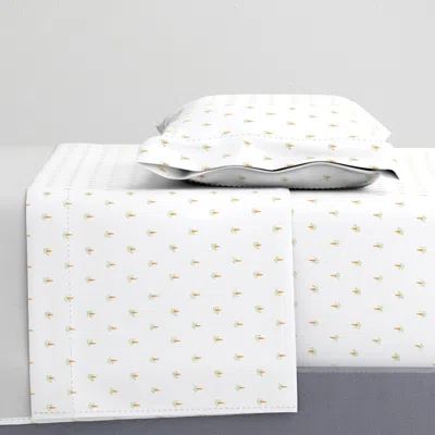 Spoonflower Busy Bunnies Garden Carrots Twin Sheet Set
