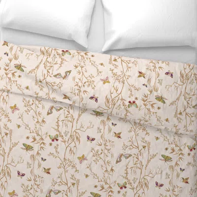 Spoonflower Butterfly Chinoiserie (cream) Lrg Wide Cotton Sateen 3.5 oz 26" X 20" Standard Knife Edge