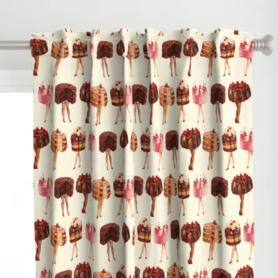 Spoonflower Cake Pin-ups - 5.5" Curtain Panel