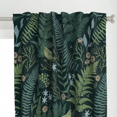Spoonflower Calm Fern Forest Green Curtain Panel