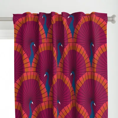 Spoonflower Calypso (maroon) Curtain Panel