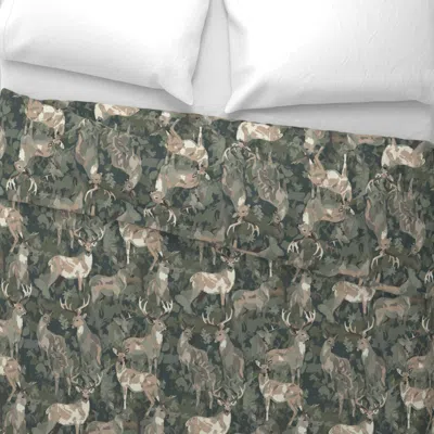 Spoonflower Camo Deer - Smaller Scale Wide Cotton Sateen 3.5 oz 26" X 20" Standard Knife Edge