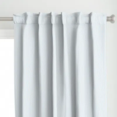 Spoonflower Candy Stripe Soft Blue On Curtain Panel