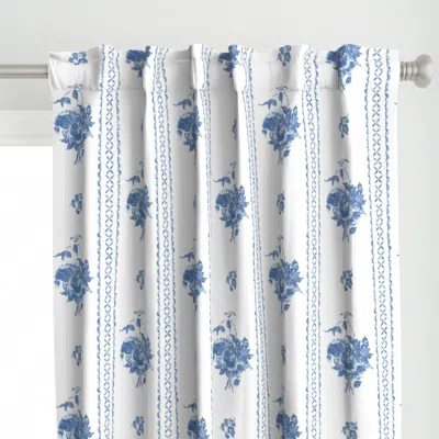 Spoonflower Canton Rose Scallop Curtain Panel