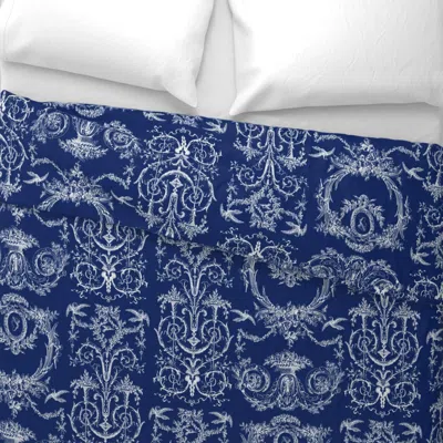 Spoonflower Capetian Toile White On Ink Wide Cotton Sateen 3.5 oz 26" X 20" Standard Knife Edge