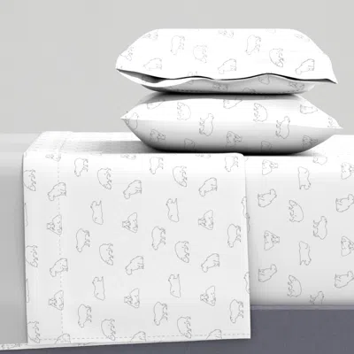 Spoonflower Capybaras B&w (medium) Full Sheet Set