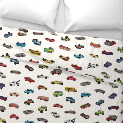 Spoonflower Car Collection Off White Euro Pillow Sham