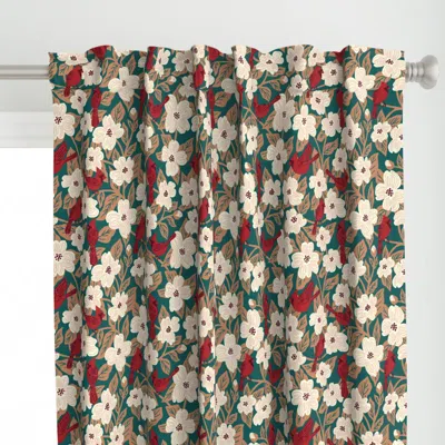 Spoonflower Cardinals + Dogwood Curtain Panel