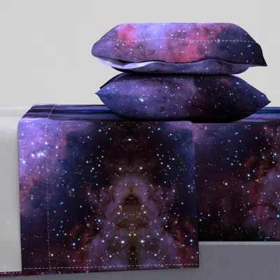 Spoonflower Carina Nebula (edited Blue) Queen Sheet Set