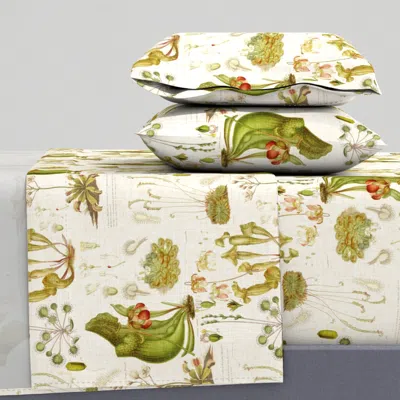Spoonflower Carnivorous Plants - Linen Queen Sheet Set